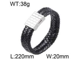 Stainless Steel Leather Bracelet