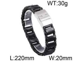 Stainless Steel Leather Bracelet