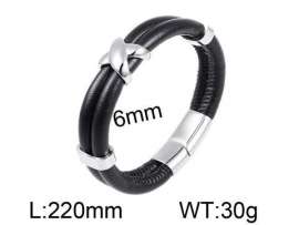 Stainless Steel Leather Bracelet