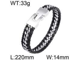 Stainless Steel Leather Bracelet