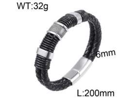 Stainless Steel Leather Bracelet
