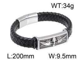 Stainless Steel Leather Bracelet