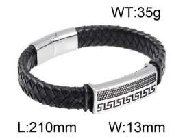 Stainless Steel Leather Bracelet
