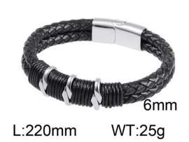 Stainless Steel Leather Bracelet