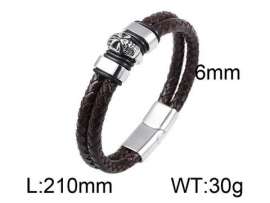 Stainless Steel Leather Bracelet
