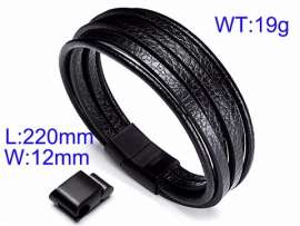 Stainless Steel Leather Bracelet