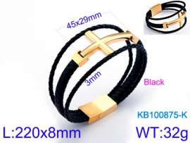Stainless Steel Leather Bracelet