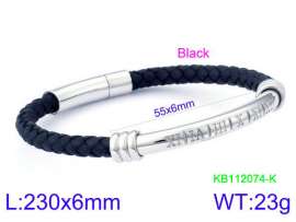 Stainless Steel Leather Bracelet