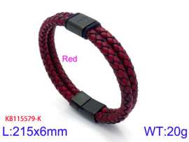 Stainless Steel Leather Bracelet