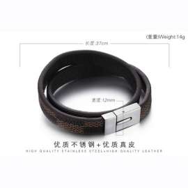 Stainless Steel Leather Bracelet