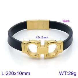 Stainless Steel Leather Bracelet