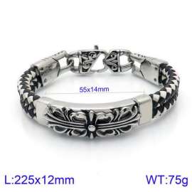 Stainless Steel Leather Bracelet