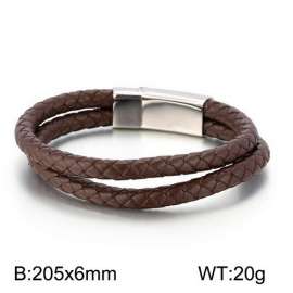 Stainless Steel Leather Bracelet