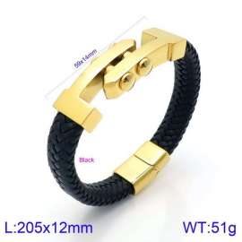 Stainless Steel Leather Bracelet