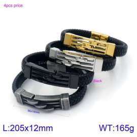Stainless Steel Leather Bracelet
