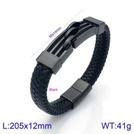 Stainless Steel Leather Bracelet