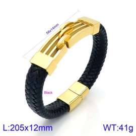 Stainless Steel Leather Bracelet