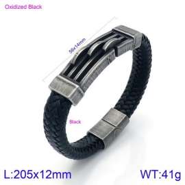 Stainless Steel Leather Bracelet