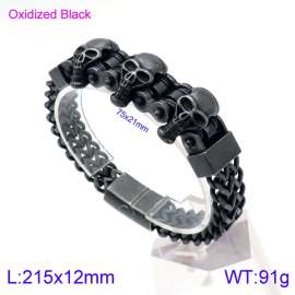 Stainless Steel Oxidized Black Bracelet